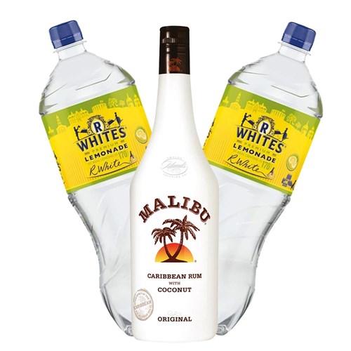 Malibu Caribbean Rum with R Whites Premium Lemonade Mixer